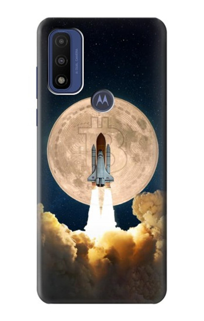 W3859 Bitcoin to the Moon Hard Case and Leather Flip Case For Motorola G Pure