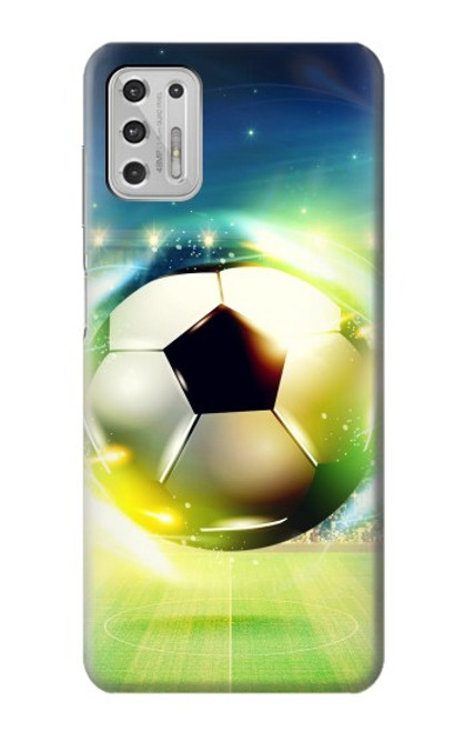 W3844 Glowing Football Soccer Ball Hard Case and Leather Flip Case For Motorola Moto G Stylus (2021)