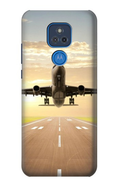 W3837 Airplane Take off Sunrise Hard Case and Leather Flip Case For Motorola Moto G Play (2021)