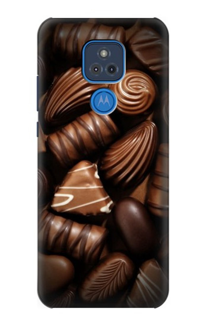 W3840 Dark Chocolate Milk Chocolate Lovers Hard Case and Leather Flip Case For Motorola Moto G Play (2021)