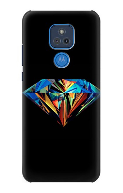 W3842 Abstract Colorful Diamond Hard Case and Leather Flip Case For Motorola Moto G Play (2021)