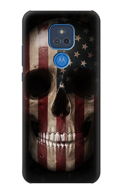 W3850 American Flag Skull Hard Case and Leather Flip Case For Motorola Moto G Play (2021)