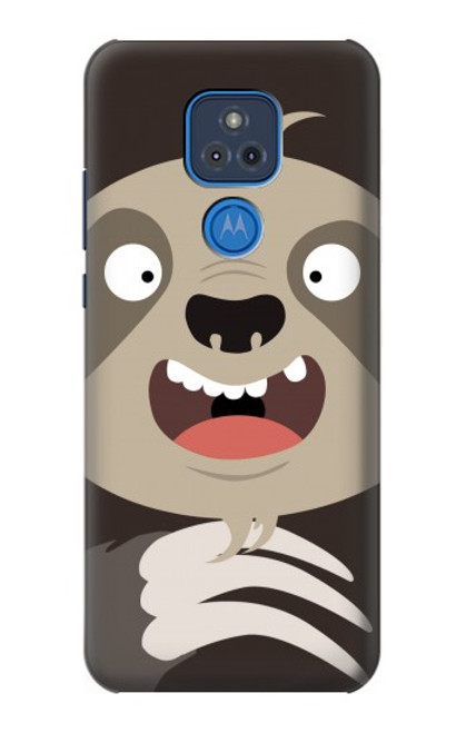 W3855 Sloth Face Cartoon Hard Case and Leather Flip Case For Motorola Moto G Play (2021)