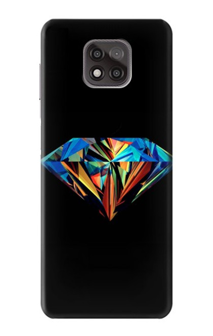 W3842 Abstract Colorful Diamond Hard Case and Leather Flip Case For Motorola Moto G Power (2021)