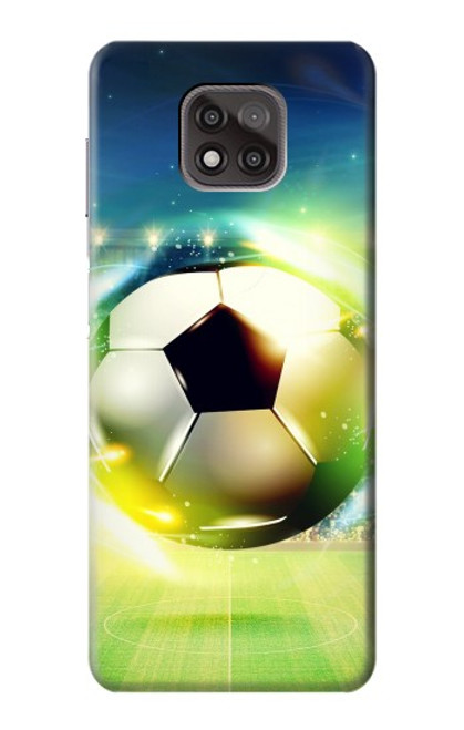 W3844 Glowing Football Soccer Ball Hard Case and Leather Flip Case For Motorola Moto G Power (2021)