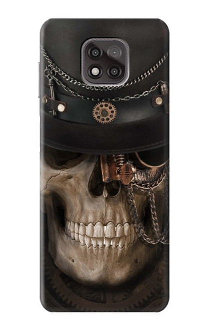 W3852 Steampunk Skull Hard Case and Leather Flip Case For Motorola Moto G Power (2021)