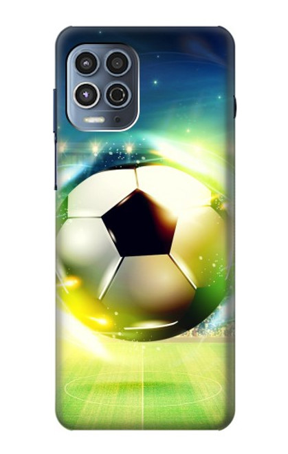 W3844 Glowing Football Soccer Ball Hard Case and Leather Flip Case For Motorola Moto G100