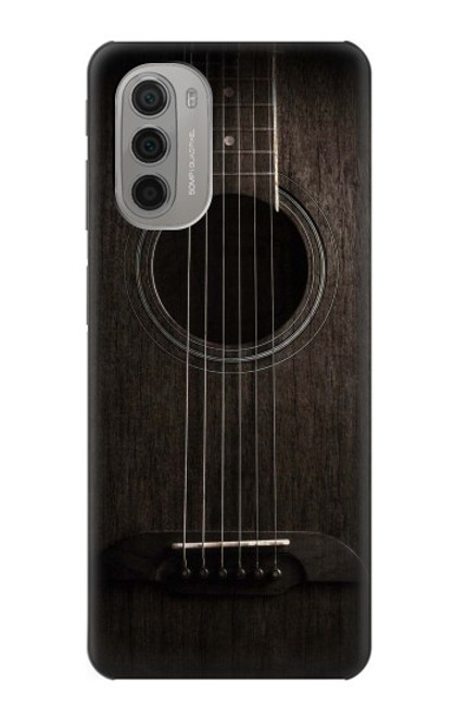 W3834 Old Woods Black Guitar Hard Case and Leather Flip Case For Motorola Moto G51 5G