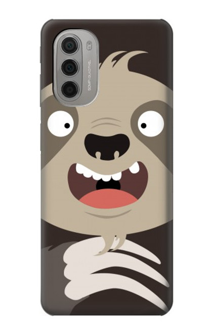 W3855 Sloth Face Cartoon Hard Case and Leather Flip Case For Motorola Moto G51 5G