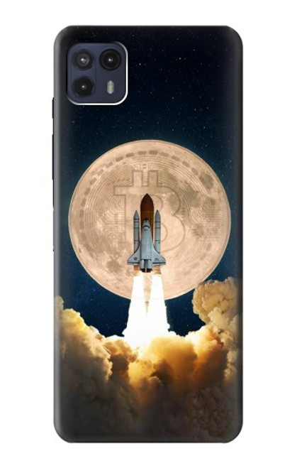 W3859 Bitcoin to the Moon Hard Case and Leather Flip Case For Motorola Moto G50 5G