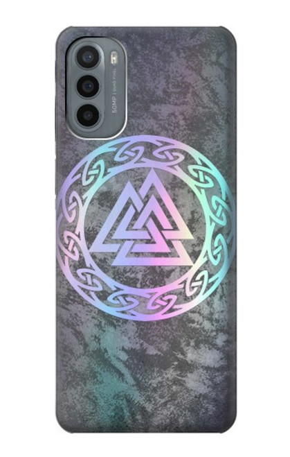 W3833 Valknut Odin Wotans Knot Hrungnir Heart Hard Case and Leather Flip Case For Motorola Moto G31