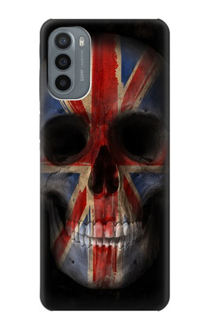 W3848 United Kingdom Flag Skull Hard Case and Leather Flip Case For Motorola Moto G31