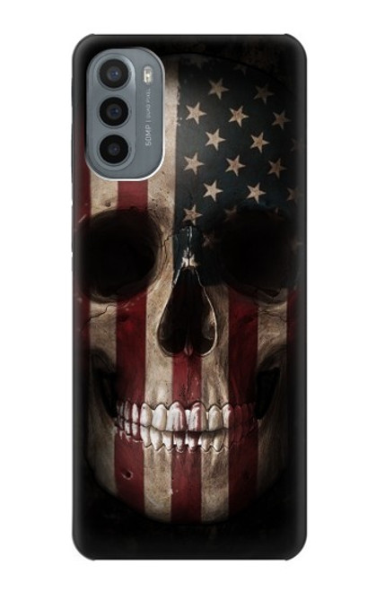 W3850 American Flag Skull Hard Case and Leather Flip Case For Motorola Moto G31