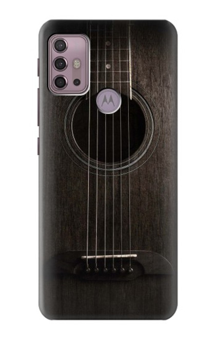 W3834 Old Woods Black Guitar Hard Case and Leather Flip Case For Motorola Moto G30, G20, G10