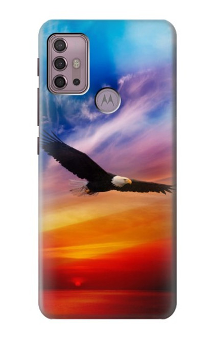 W3841 Bald Eagle Flying Colorful Sky Hard Case and Leather Flip Case For Motorola Moto G30, G20, G10