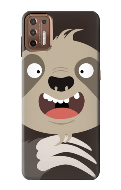 W3855 Sloth Face Cartoon Hard Case and Leather Flip Case For Motorola Moto G9 Plus
