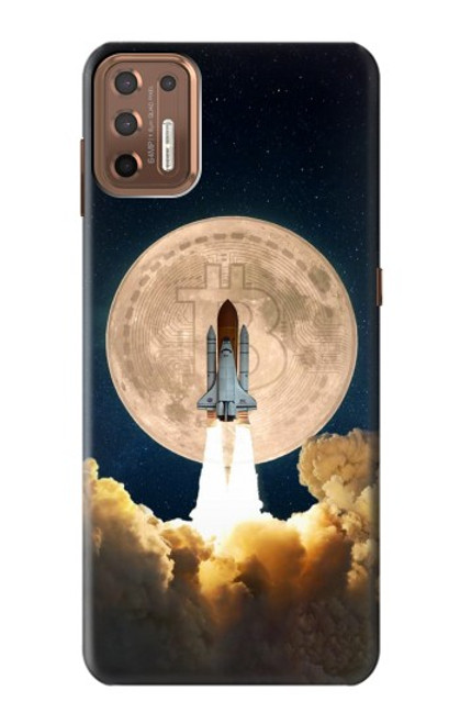 W3859 Bitcoin to the Moon Hard Case and Leather Flip Case For Motorola Moto G9 Plus