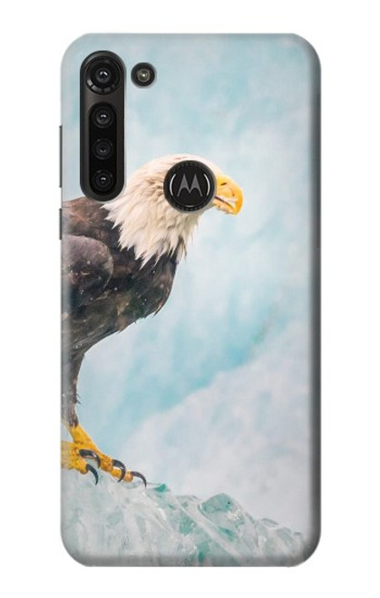 W3843 Bald Eagle On Ice Hard Case and Leather Flip Case For Motorola Moto G8 Power