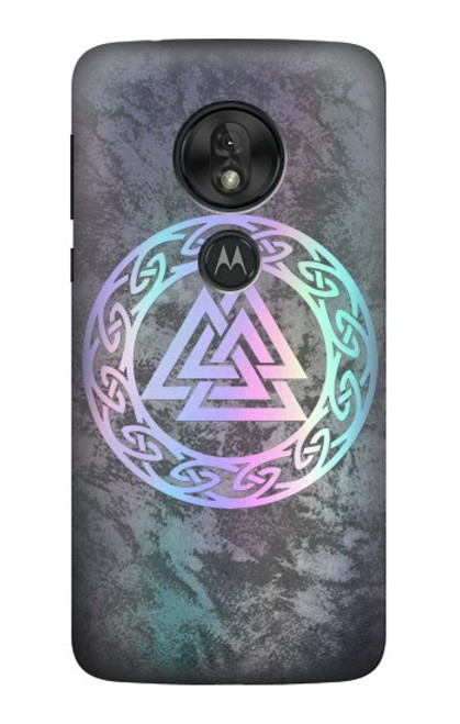 W3833 Valknut Odin Wotans Knot Hrungnir Heart Hard Case and Leather Flip Case For Motorola Moto G7 Play