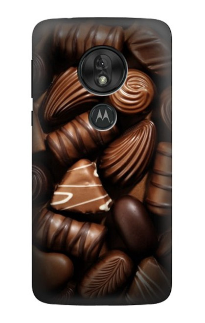 W3840 Dark Chocolate Milk Chocolate Lovers Hard Case and Leather Flip Case For Motorola Moto G7 Play