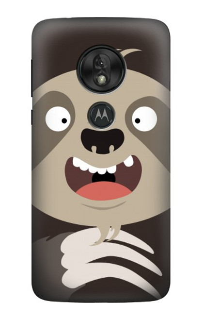 W3855 Sloth Face Cartoon Hard Case and Leather Flip Case For Motorola Moto G7 Play