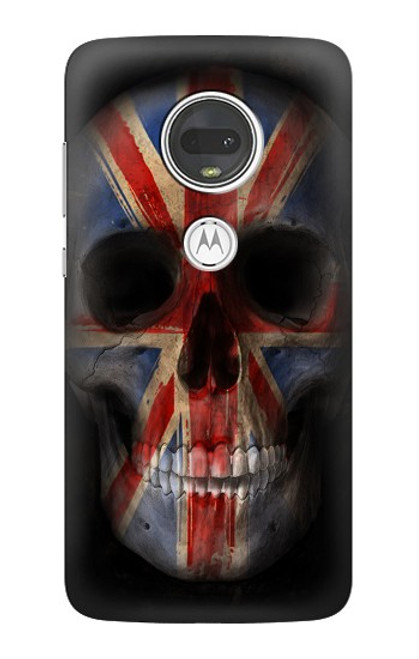 W3848 United Kingdom Flag Skull Hard Case and Leather Flip Case For Motorola Moto G7, Moto G7 Plus