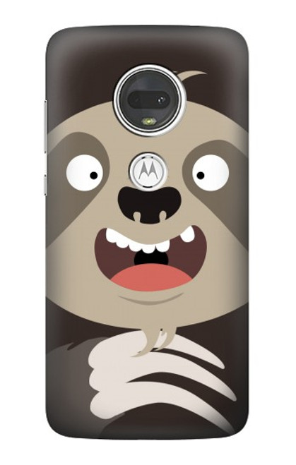 W3855 Sloth Face Cartoon Hard Case and Leather Flip Case For Motorola Moto G7, Moto G7 Plus