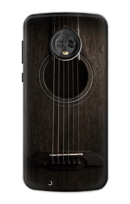 W3834 Old Woods Black Guitar Hard Case and Leather Flip Case For Motorola Moto G6