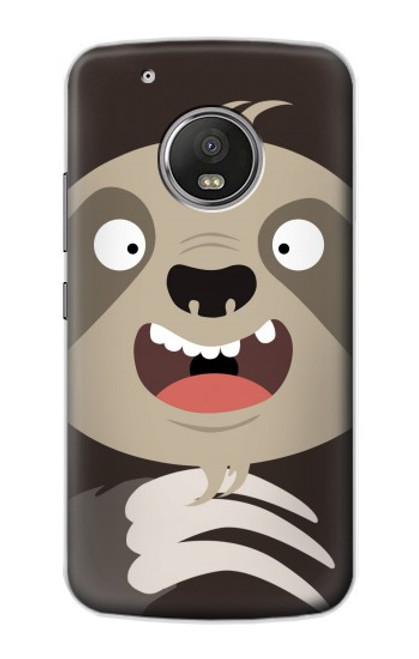 W3855 Sloth Face Cartoon Hard Case and Leather Flip Case For Motorola Moto G5 Plus