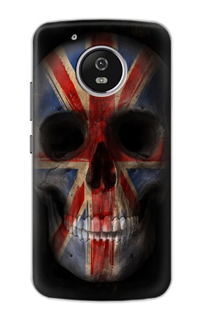 W3848 United Kingdom Flag Skull Hard Case and Leather Flip Case For Motorola Moto G5