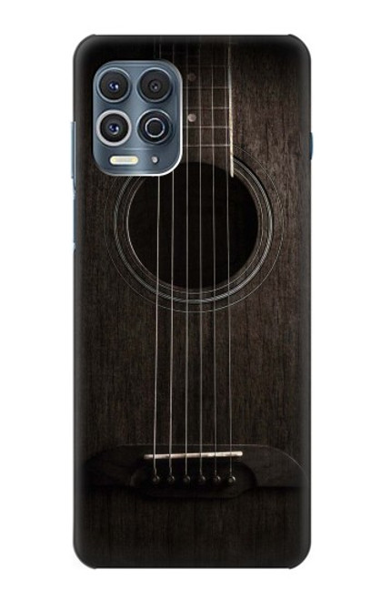 W3834 Old Woods Black Guitar Hard Case and Leather Flip Case For Motorola Edge S