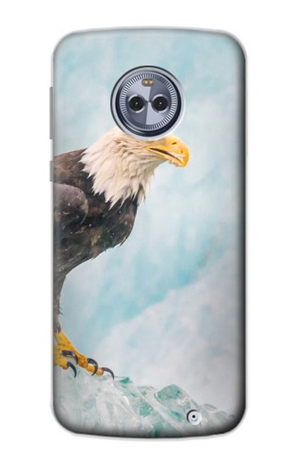 W3843 Bald Eagle On Ice Hard Case and Leather Flip Case For Motorola Moto X4