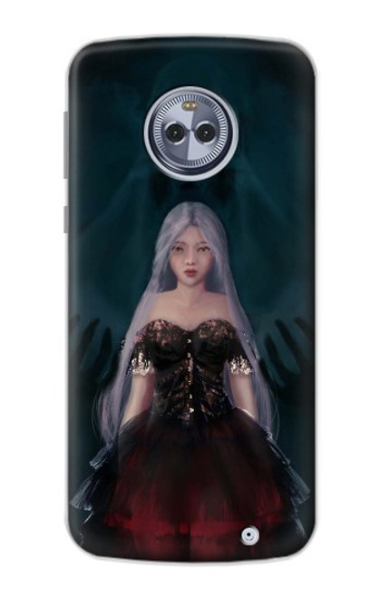 W3847 Lilith Devil Bride Gothic Girl Skull Grim Reaper Hard Case and Leather Flip Case For Motorola Moto X4