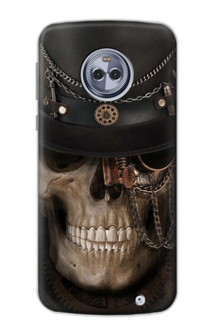 W3852 Steampunk Skull Hard Case and Leather Flip Case For Motorola Moto X4