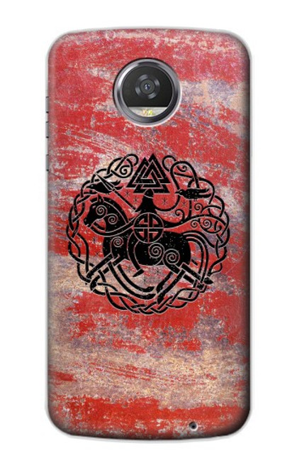 W3831 Viking Norse Ancient Symbol Hard Case and Leather Flip Case For Motorola Moto Z2 Play, Z2 Force