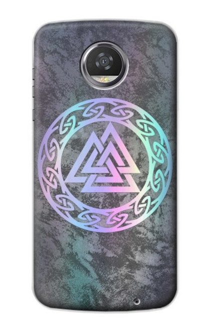 W3833 Valknut Odin Wotans Knot Hrungnir Heart Hard Case and Leather Flip Case For Motorola Moto Z2 Play, Z2 Force