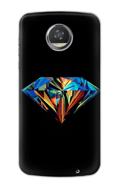 W3842 Abstract Colorful Diamond Hard Case and Leather Flip Case For Motorola Moto Z2 Play, Z2 Force