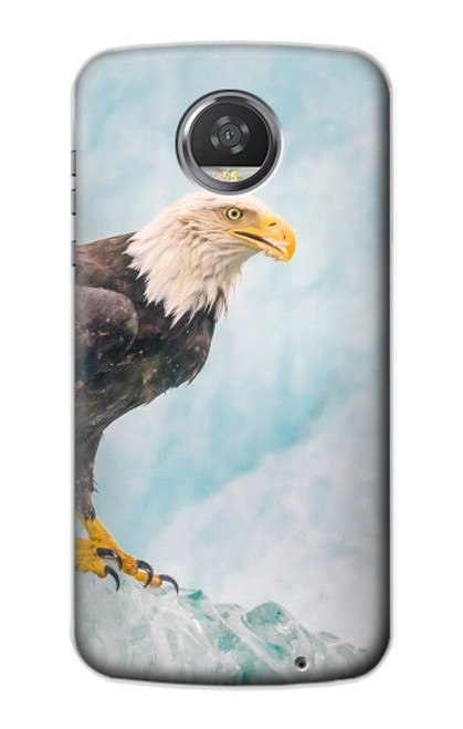 W3843 Bald Eagle On Ice Hard Case and Leather Flip Case For Motorola Moto Z2 Play, Z2 Force