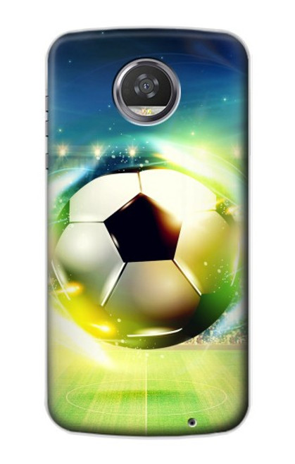 W3844 Glowing Football Soccer Ball Hard Case and Leather Flip Case For Motorola Moto Z2 Play, Z2 Force