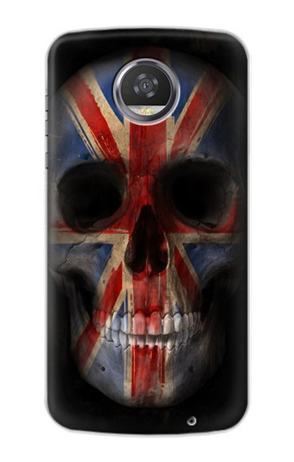 W3848 United Kingdom Flag Skull Hard Case and Leather Flip Case For Motorola Moto Z2 Play, Z2 Force