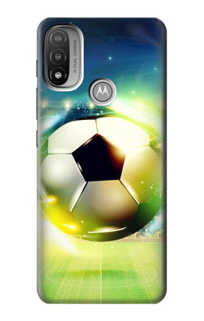 W3844 Glowing Football Soccer Ball Hard Case and Leather Flip Case For Motorola Moto E20,E30,E40