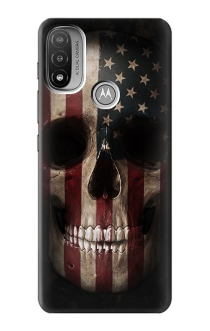 W3850 American Flag Skull Hard Case and Leather Flip Case For Motorola Moto E20,E30,E40