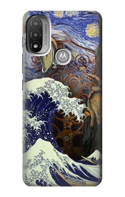 W3851 World of Art Van Gogh Hokusai Da Vinci Hard Case and Leather Flip Case For Motorola Moto E20,E30,E40