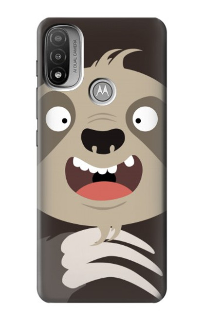 W3855 Sloth Face Cartoon Hard Case and Leather Flip Case For Motorola Moto E20,E30,E40