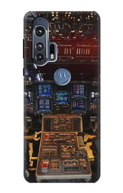 W3836 Airplane Cockpit Hard Case and Leather Flip Case For Motorola Edge+