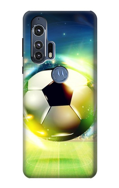 W3844 Glowing Football Soccer Ball Hard Case and Leather Flip Case For Motorola Edge+