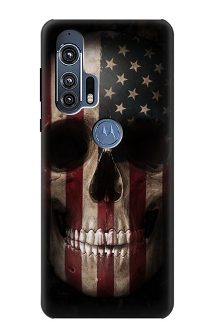 W3850 American Flag Skull Hard Case and Leather Flip Case For Motorola Edge+