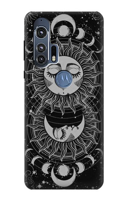 W3854 Mystical Sun Face Crescent Moon Hard Case and Leather Flip Case For Motorola Edge+