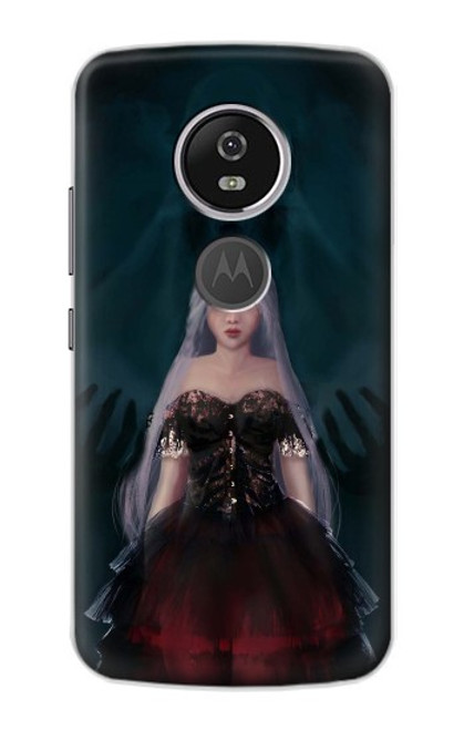 W3847 Lilith Devil Bride Gothic Girl Skull Grim Reaper Hard Case and Leather Flip Case For Motorola Moto E5 Plus