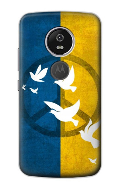 W3857 Peace Dove Ukraine Flag Hard Case and Leather Flip Case For Motorola Moto E5 Plus